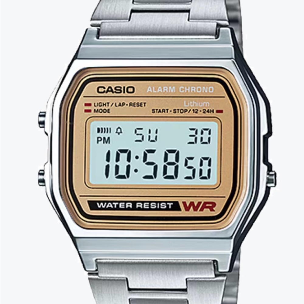 Casio Silver Vintage with Digital Display